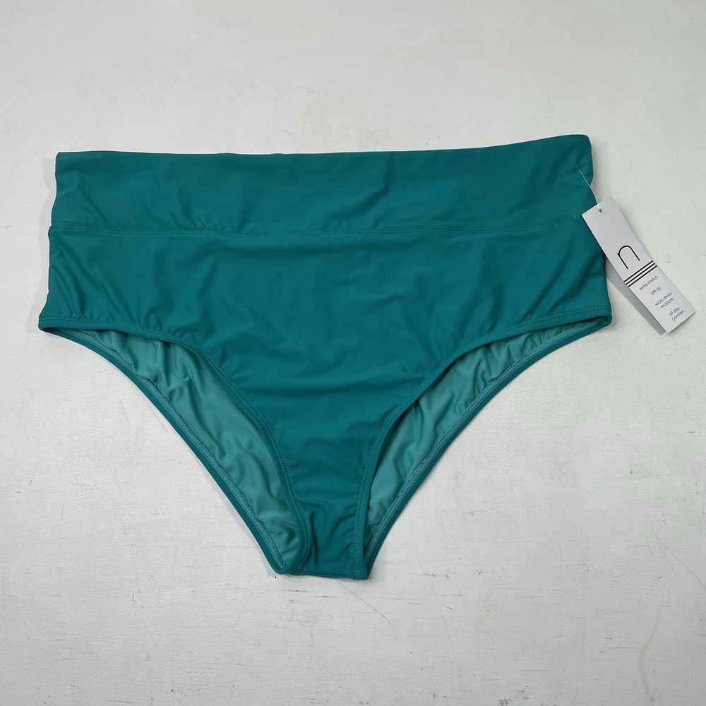 Next by Athena High Waisted Swim Bottoms Womens 18W Aqua UPF-50 NWT *Read*